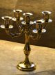 KerzenstÄnder Messing Hochpoliert Kerzenhalter H28cm Deko Gold 5 Armig Leuchter Gefertigt nach 1945 Bild 2