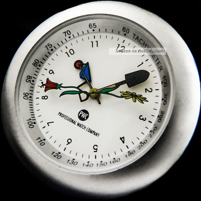 Pwc Professional Watch Company Garten Design Tischuhr Tachymeter Uhr Mit StÄnder Gefertigt nach 1950 Bild