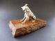 Jugendstil Terrier Bronze Paperweight Dog Hund Art Nouveau Briefbeschwerer Stone 1890-1919, Jugendstil Bild 1