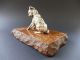 Jugendstil Terrier Bronze Paperweight Dog Hund Art Nouveau Briefbeschwerer Stone 1890-1919, Jugendstil Bild 3
