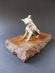 Jugendstil Terrier Bronze Paperweight Dog Hund Art Nouveau Briefbeschwerer Stone 1890-1919, Jugendstil Bild 5