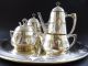 Wmf Jugendstil Teekanne Kaffee Service Art Nouveau Tea Coffee Pot Tray Ornament 1890-1919, Jugendstil Bild 2