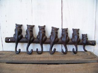 Garderobe Wandhakenleiste Katzen Handtuchhalter Schlüsselleiste Bild