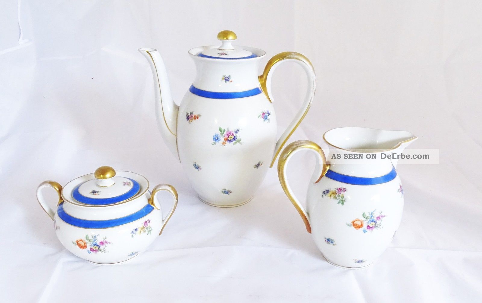 Antiker Herrlicher Kaffeekern Bavaria Tirschenreuth Mit Blumendekor Nach Form & Funktion Bild