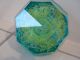 Ungewöhnliches Facettiertes Paperweight Briefbeschwerer,  Blau - Grünes Glas Dekorglas Bild 1