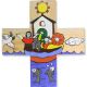 Kinderkreuz / Wandkreuz Aus El Salvador Arche Noah Bunt Bemalt Kreuz 15 X 9 Cm Skulpturen & Kruzifixe Bild 1