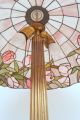 Riesige Jugendstil Tiffany Salon Tischleuchte Schreibtischlampe Messing Antike Originale vor 1945 Bild 8