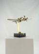Art Deco Metall Flugzeug Skulptur Auf Onyx Luftfahrt Frankreich 1940 1920-1949, Art Déco Bild 4