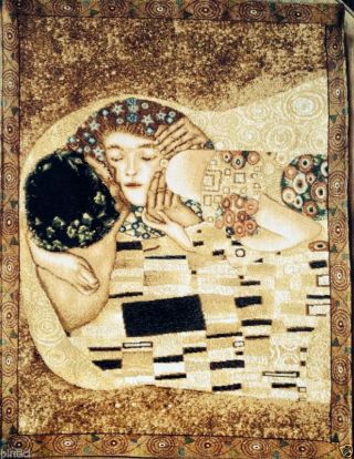 Wandteppich Gobelin Der Kuss Gustav Klimmt The Kiss 53x70 Wandbehang Bild