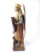 Antike Skulptur Plastik Erzengel Michael - Quis Ut Deus Holz Handarbeit Rarität Skulpturen & Kruzifixe Bild 3