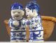 Chinesische Porzellan Figuren 2 Kinder 38cm Blau Weiß Skulpturen China 441 Entstehungszeit nach 1945 Bild 3