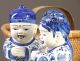Chinesische Porzellan Figuren 2 Kinder 38cm Blau Weiß Skulpturen China 441 Entstehungszeit nach 1945 Bild 7