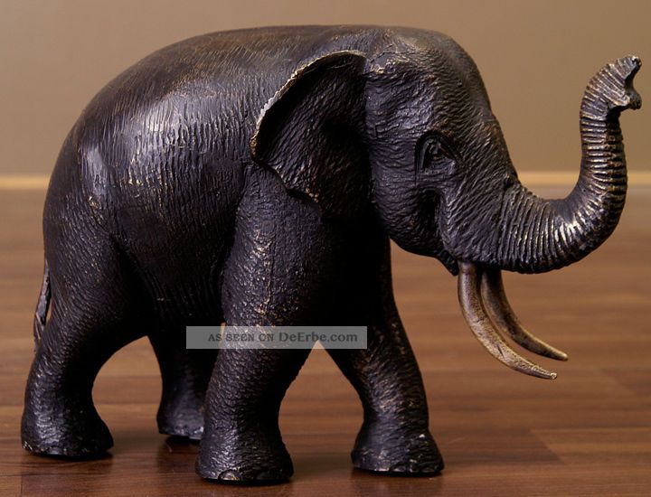 Bronze Elefanten Skulptur Statue Elefant 25cm 707d Entstehungszeit nach 1945 Bild