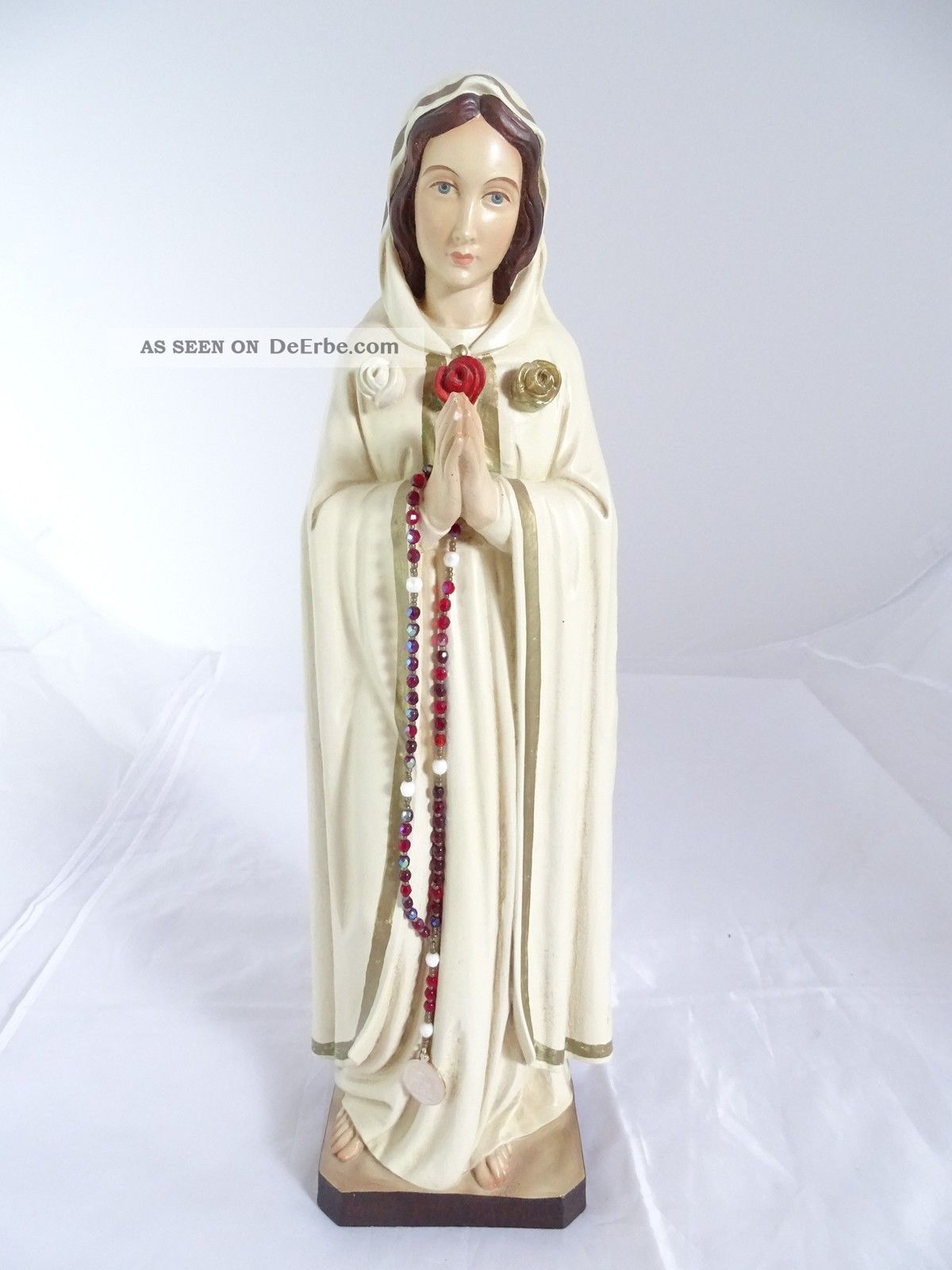 Betende Maria Herrliche Plastik Maria Rosa Mystica Ora Pro Nobis Figur 47 Cm Skulpturen & Kruzifixe Bild
