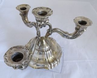 Antiker Kandelaber Kerzenhalter 4 - Flammig 925 Sterling Silber Mehrfach Punziert Bild
