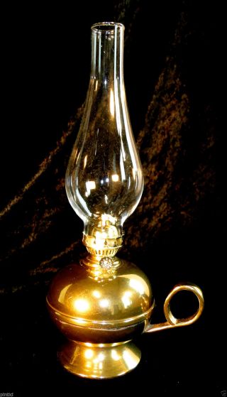 Öllampe Messing Petroleumlampe Öllampe Glas Glaszylinder Antik Still Höhe 34 Cm Bild
