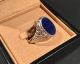 Eleganter Lapis Lazuli Ring Silbering Silber 925 Jugendstil Siegelring Gr 62 /63 Ringe Bild 2