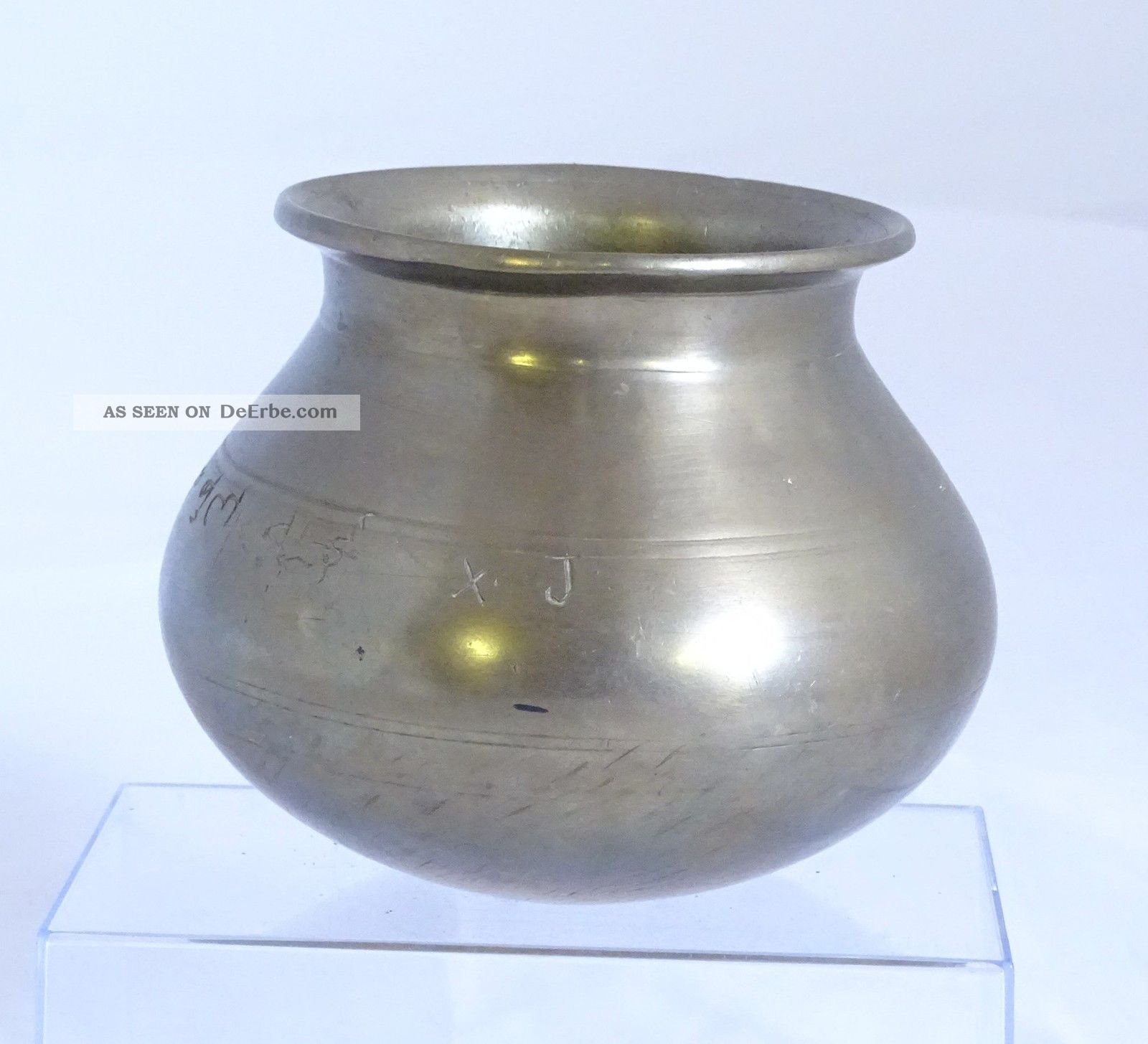 Antike Orientalische Messing Schale Gefäß Vase Topf Mit Arabischen Zeichen Islamische Kunst Bild