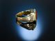 Massiver Ring Gold 585 Citrin Diamanten 0,  18 Ct Frankfurt Um 1950 Diamond Ring Ringe Bild 1