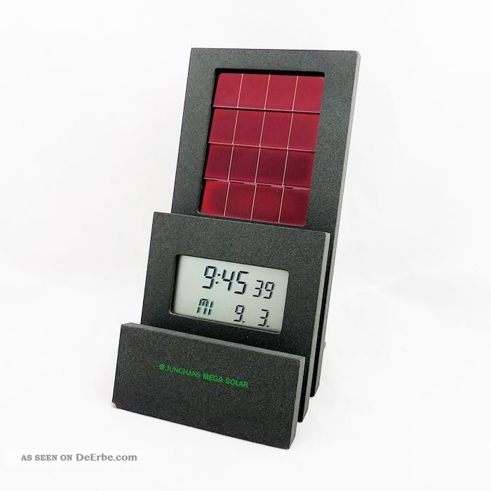 Junghans Germany Mega Solar Funk Digital Uhr Tischuhr Standuhr,  Kalender - Nos Gefertigt nach 1950 Bild