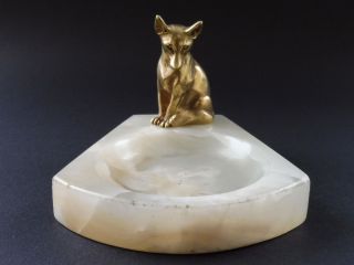 Jugendstil Wiener Bronze Fuchs Marmor Art Nouveau Fox Vulpine Marble Jardiniere Bild