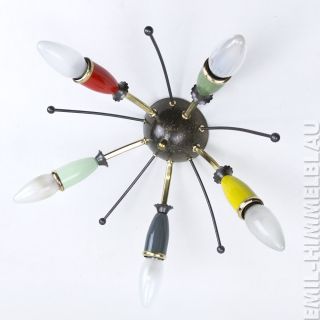 Sputnik 5 - Armig Deckenlampe 50er Spinne Rockabilly Vintage Lampe Lamp Bunt Bild