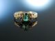 Um 1890 Antiker Verlobungs Ring Gold 585 Turmalin GrÜn Diamant Rosen Engagement Ringe Bild 3