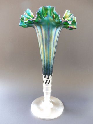 : Große Jugendstil Vase Pallme KÖnig Rindskopf Irisieren Art Nouveau Iridescent Bild