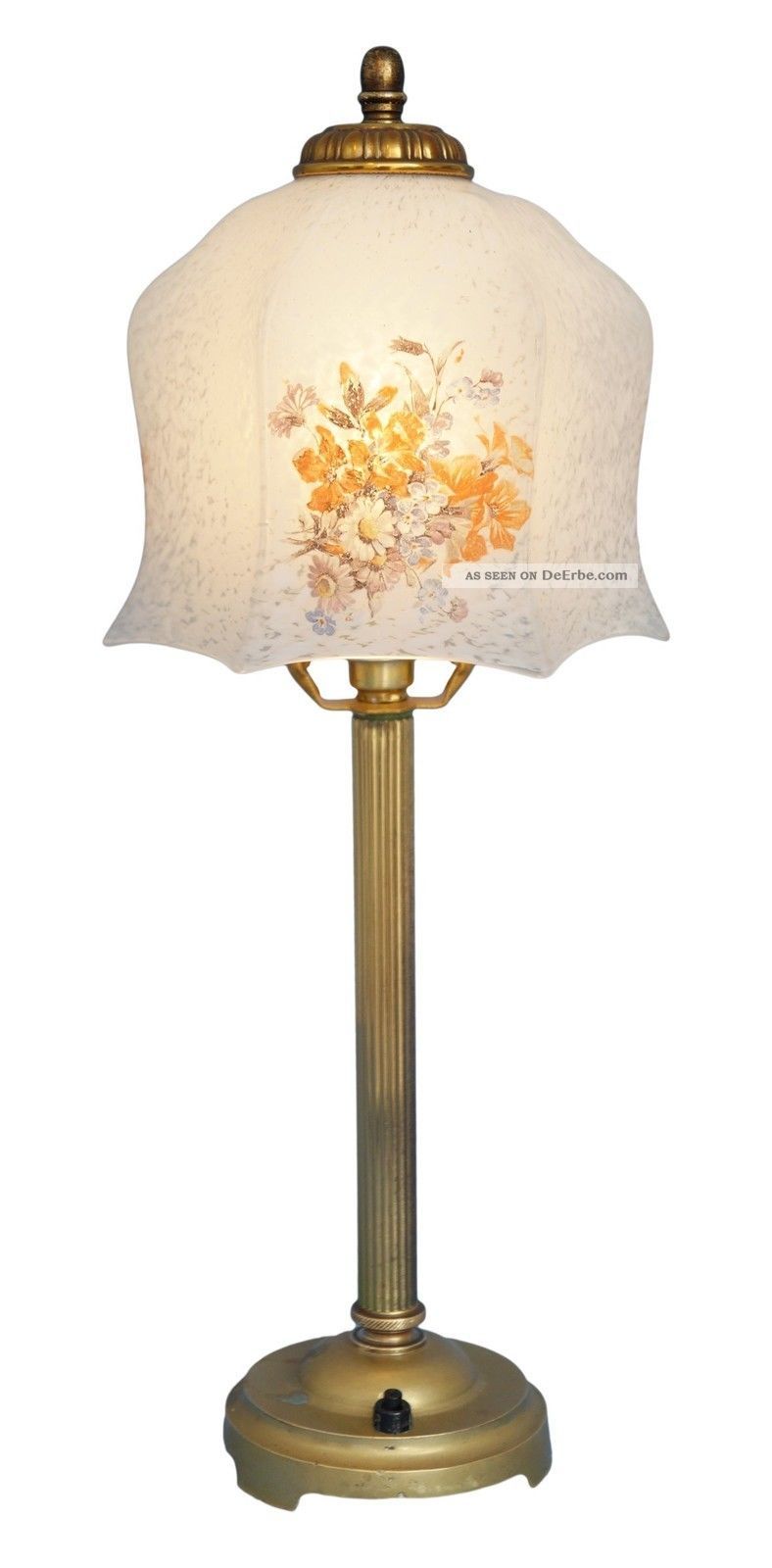 Wunderschöne Shabby Chic Jugendstil Tischleuchte Lampe Messing Antike Originale vor 1945 Bild