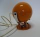 Space Age Panton Ära Nachttisch Kugel Lampe Orange Chrom Metall Design 1970-1979 Bild 2