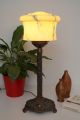 Fantastische Jugendstil Art Déco Tischlampe Lampe Messing 1930 Opalglas 1920-1949, Art Déco Bild 2