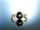 Erinnerungsring England Um 1850 Liebes Ring Gold 375 Diamant Onyx Ringe Bild 2