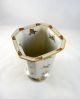 Seltene Modernist Limoges Art Deco Keramik Vase 835 Silber Montur Geometrisch 1920-1949, Art Déco Bild 2