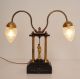 Wundervolle Barock Kaminuhr Lampe Uhrleuchte Leuchte Konsolenuhrc Antike Originale vor 1945 Bild 3