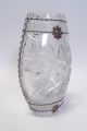 Riesige Schwere Blei Kristall Glas Vase Shabby Chic Vintage Mit Metall Montur Kristall Bild 3