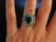 Wien Um 1880 Grosser Ring Antik Gold 585 Diamant Rosen GrÜne Glas Paste Antique Ringe Bild 5