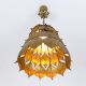 Lampe Eisen Blattgold Lamp Vintage Gold Leaf BlÄtter Artischocke Hollywood 1960-1969 Bild 2
