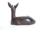 Antike Hochwertige Bronze Skulptur Liegendes Reh Tierfigur 1900-1949 Bild 2