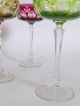 Konvolut 5 Herrliche Gläser Antik Bleikristall Champagner Ausgefallenen Farben Kristall Bild 6