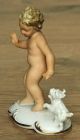 Filigrane Gerold Porzellanfigur 5554 Mädchenakt Mit Hund Gold Staffiert - 14 Cm Figuren Bild 2