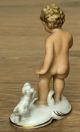 Filigrane Gerold Porzellanfigur 5554 Mädchenakt Mit Hund Gold Staffiert - 14 Cm Figuren Bild 3