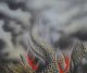 Antikes Japanisches Rollbild Kakejiku Drache Japan Scroll Dragon 3304 Asiatika: Japan Bild 1