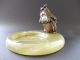 Jugendstil Bronze Brass Eule Onyx Schmuck Schale Art Nouveau Owl Tray Bird Vogel 1890-1919, Jugendstil Bild 10