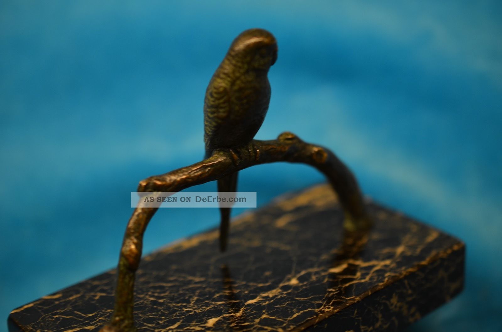 Altes Bronze Papagei Modell Auf Ast Sitzend Naturgetreu 1920/30 Bronze Bild