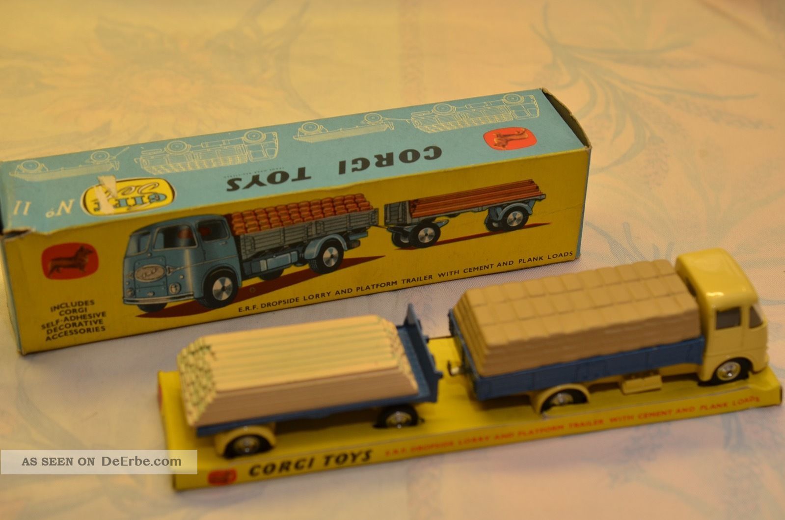 Sammlerstück Corgi Toys 11 E.  R.  F.  Dropside Lorry And Platform Trailer Fahrzeuge Bild