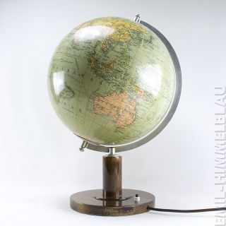 Globus Columbus Glas Lampe Holz Beleuchtet Vintage Mid Century 60s 60er Bild
