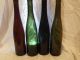 4 Weinflaschen,  Uralt,  Wunderschöne Farben,  Schwer Glas & Kristall Bild 1