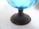 Seltene Wmf Rarität Metall Blaues Glas Antike Fuß Henkelschale Vor 1900 Sammlerglas Bild 1
