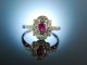 Ruby Diamond Engagement Ring Verlobungsring Weiss Gold 750 Rubin Brillanten Ringe Bild 3