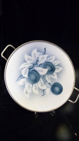 Alte Porzellan / Keramik Tortenplatte Mit Metallmontur - Durchm.  30,  5 Bild